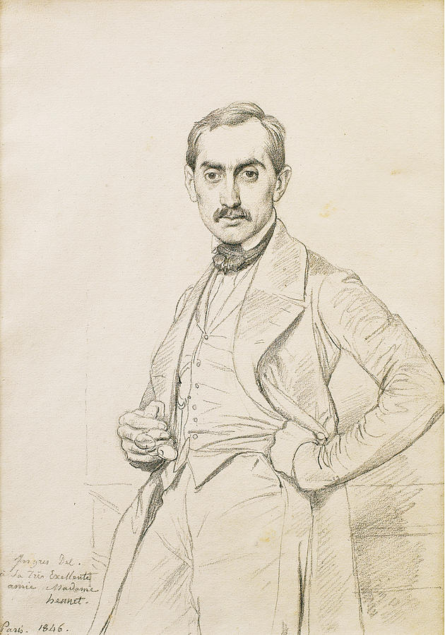 Portrait of Alphonse Hennet de Goutel Drawing by Jean-Auguste-Dominique Ingres