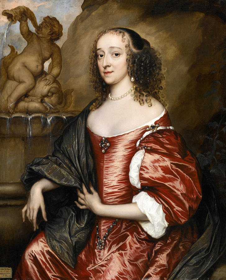Portrait of Amalia von Hesse-Kassel Painting by Adriaen Hanneman