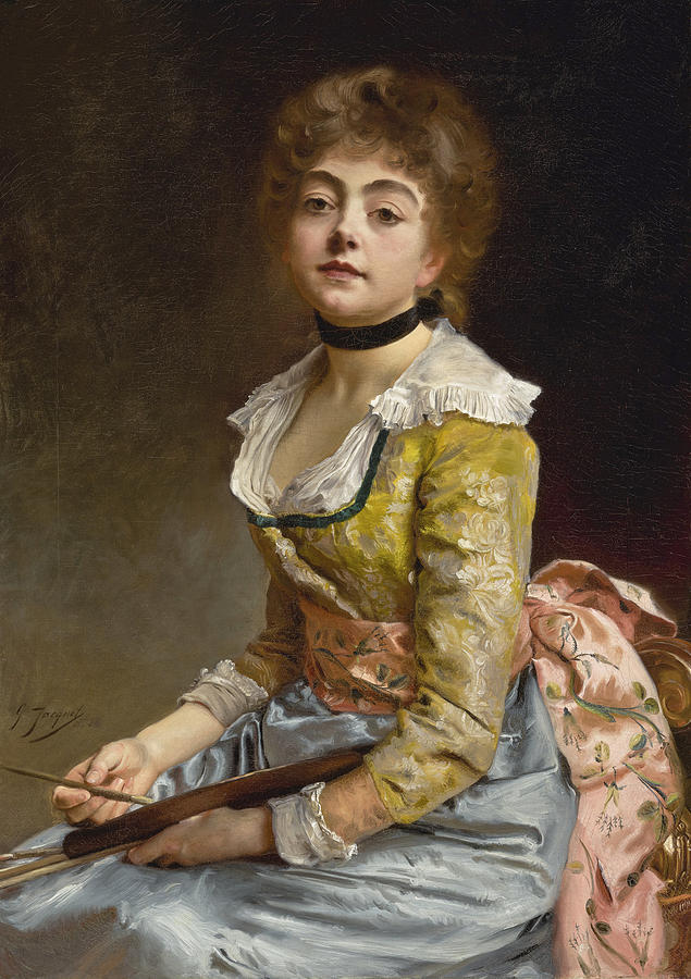 Portrait of an Artist Painting by Gustave Jean Jacquet