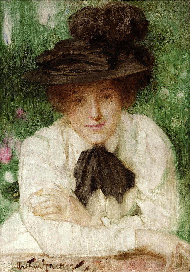 Portrait of an Edwardian Lady Painting by Arthur Hacker