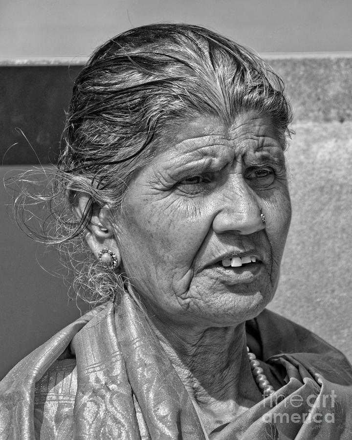 Portrait of an Elderly East Indian Woman II Photograph by Jim Fitzpatrick