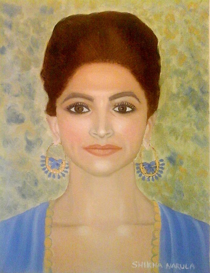 Portrait Painting - Portrait of an Indian Woman by Shikha Narula