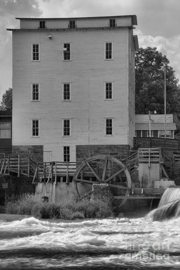 Portrait Of An Indiana Grist Mill Black And White Photograph by Adam Jewell