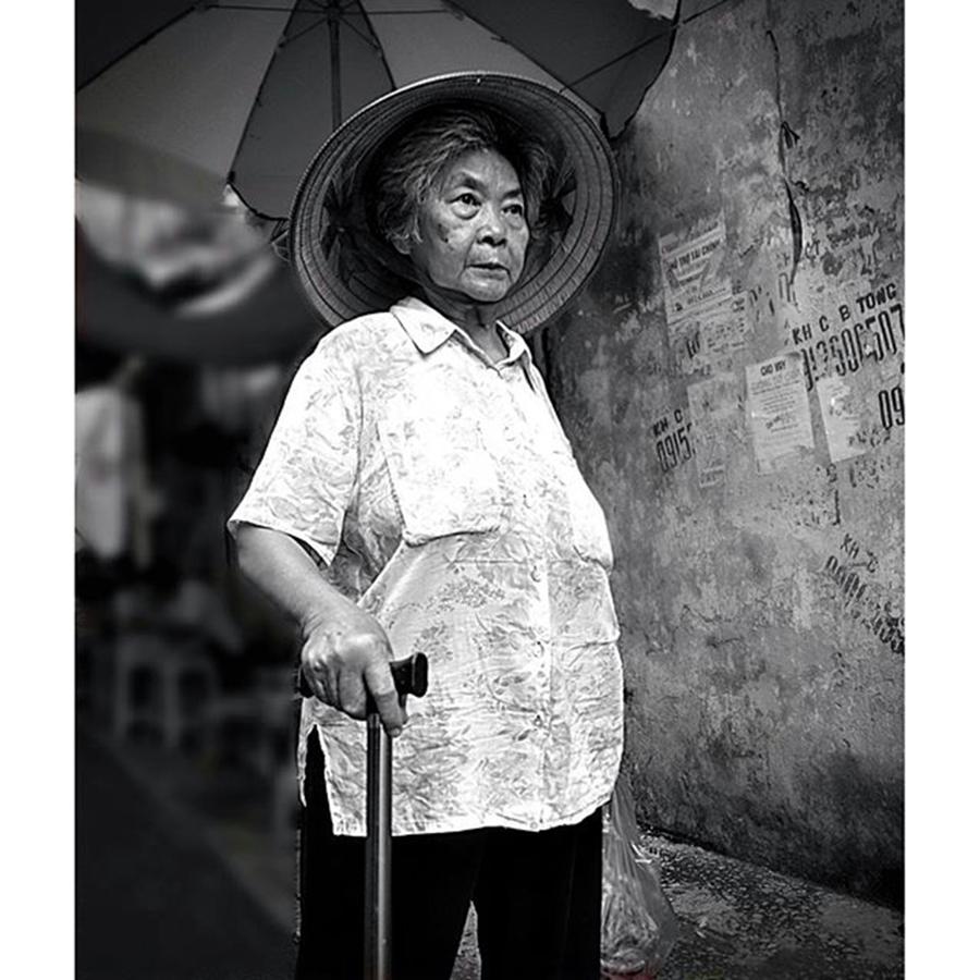 Blackandwhite Photograph - Portrait Of An Old Woman In Hanoi by Jesper Staunstrup