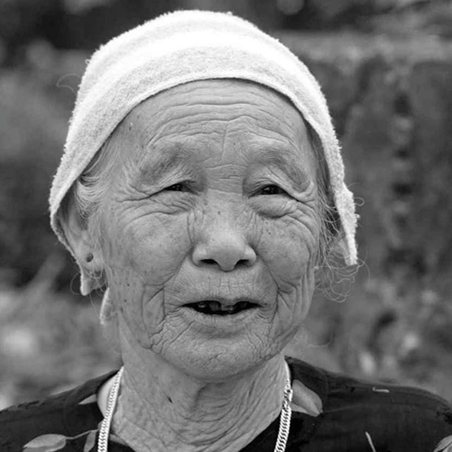 Portrait Photograph - Portrait Of An Old Woman by Jesper Staunstrup