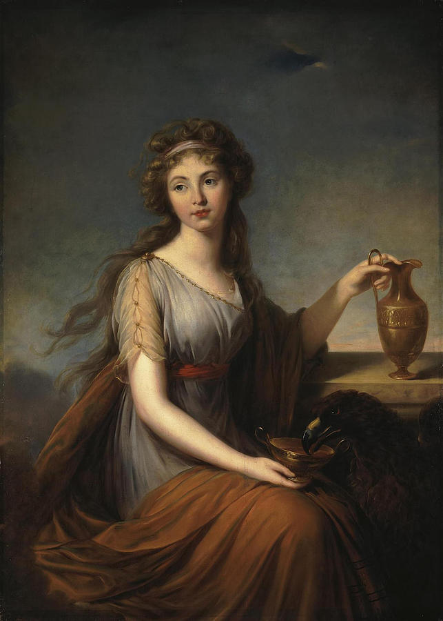 Greek Painting - Portrait of Anna Pitt as Hebe by Elisabeth Louise Vigee-Lebrun
