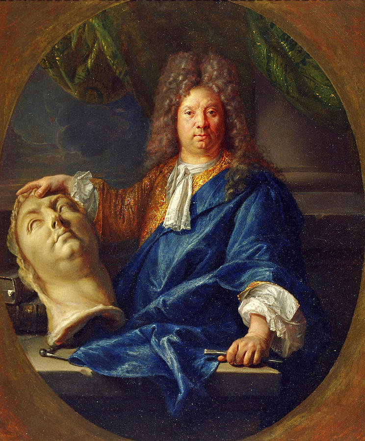 Portrait of Antoine Coysevox Painting by Francois Jouvenet
