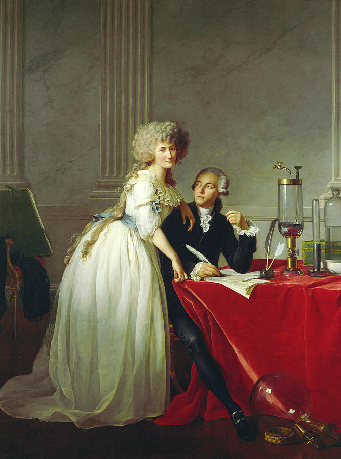 Portrait of Antoine-Laurent Lavoisier and His Wife Painting by Jacques-Louis David