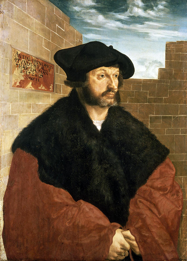 Portrait of Anton Hundertpfundt Painting by Wolf Huber