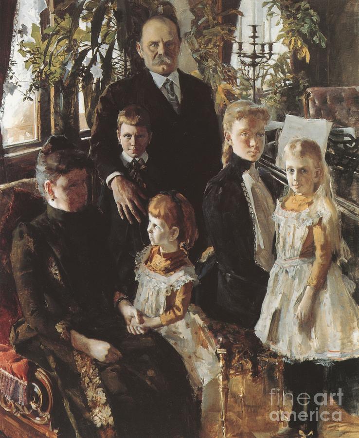 Portrait Of Antti Ahlstrom And Family Painting by MotionAge Designs