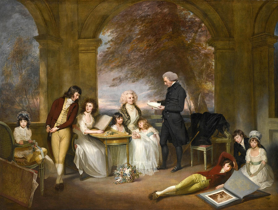  Portrait of Archdeacon Strachey and his Family Painting by William Beechey