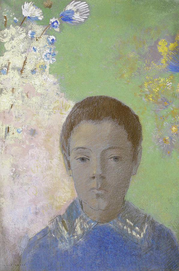 Odilon Redon Painting - Portrait of Ari Redon by Odilon Redon
