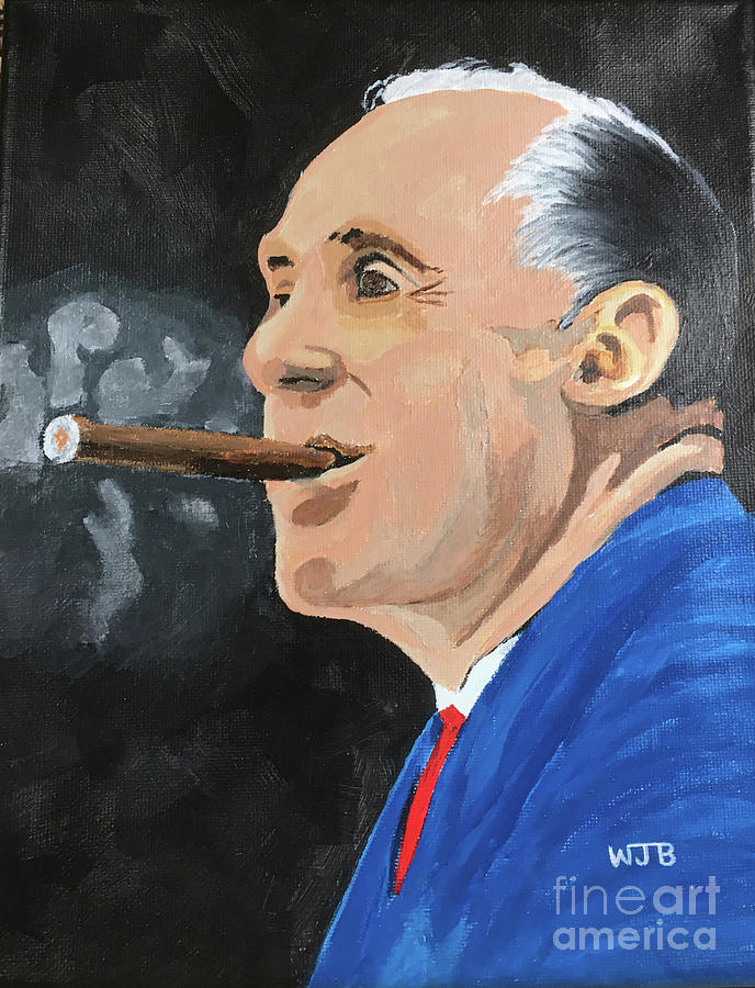 Portrait  of Arnold Red Auerbach Painting by William Bowers