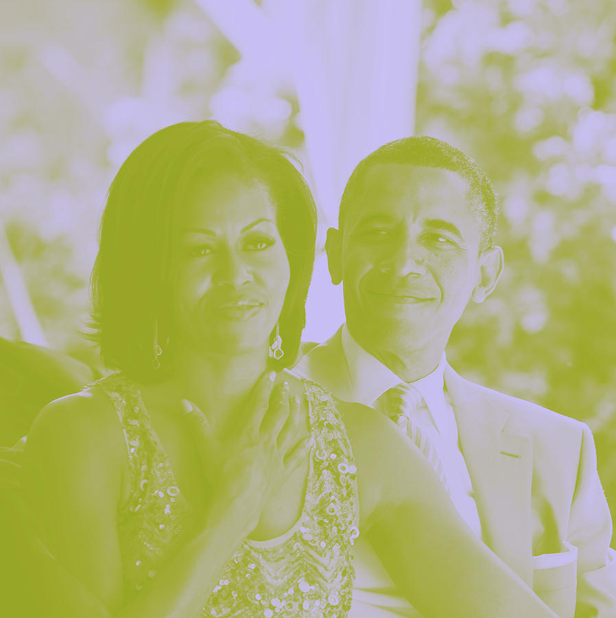 Portrait of Barack and Michelle Obama Painting by Celestial Images