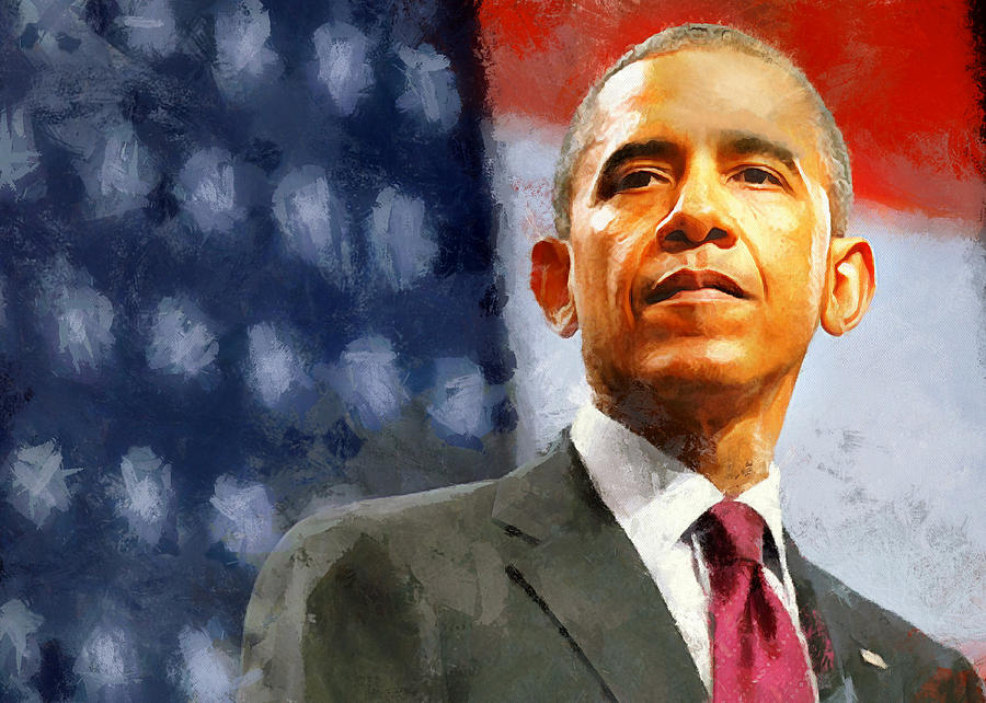 Portrait of Barack Obama Digital Art by Charmaine Zoe