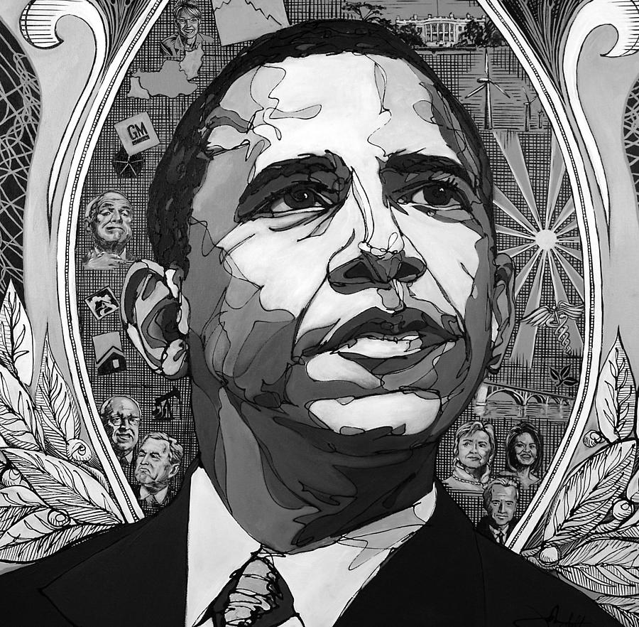 Barack Obama Painting - Portrait of Barack Obama by John Gibbs
