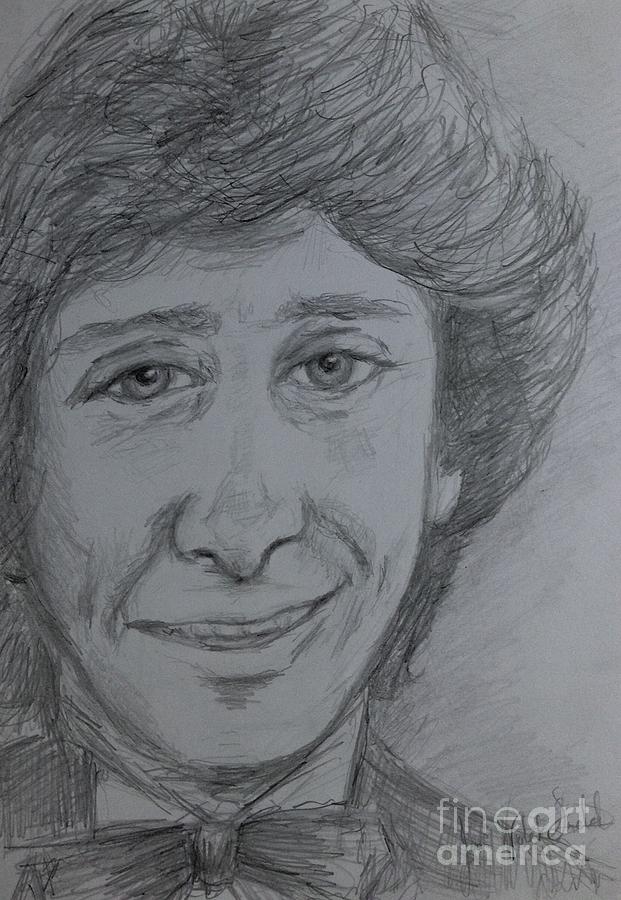 Portrait of Barry Manilow 3 Drawing by Joan-Violet Stretch