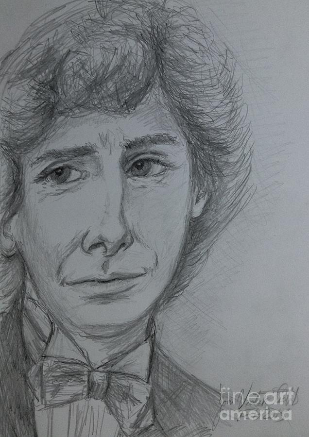 Portrait of Barry Manilow 4 Drawing by Joan-Violet Stretch