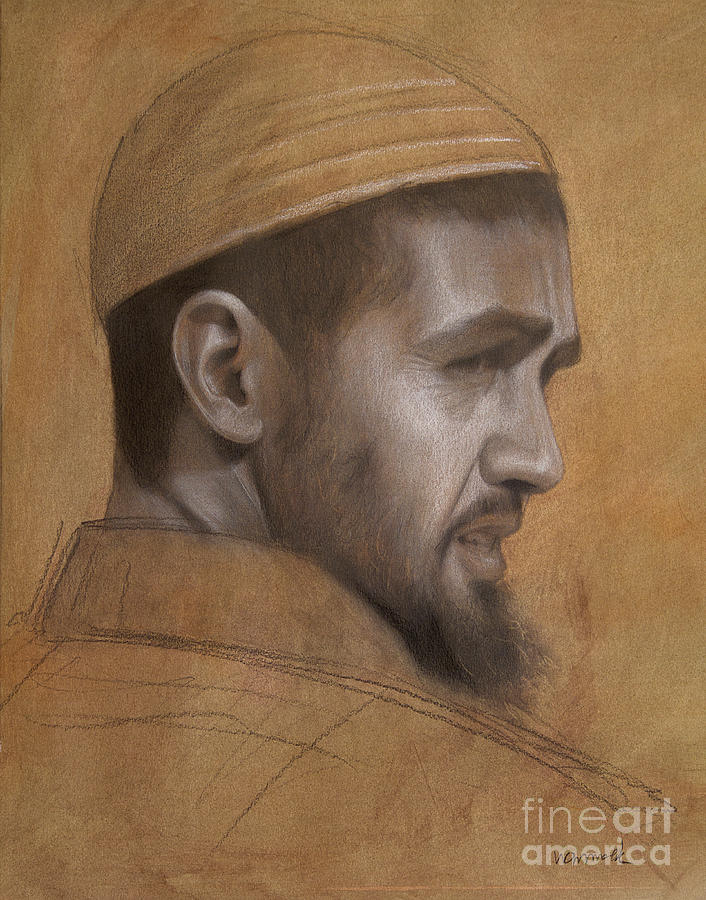Graphite Drawing - Portrait of Berber Man by Jonathan Wommack Graphite Drawing - Portrait of Berber Man by Jonathan Wommack