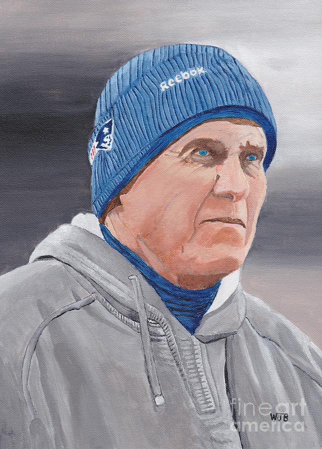 Portrait of Bill Belichick Painting by William Bowers