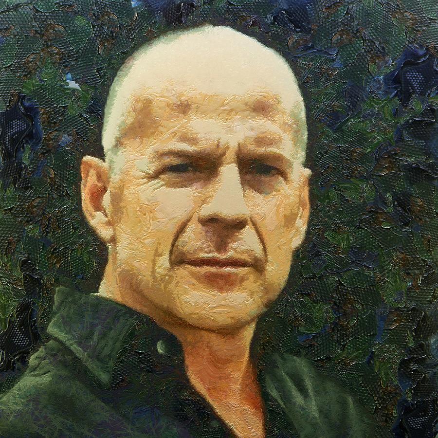 Portrait of Bruce Willis Digital Art by Charmaine Zoe