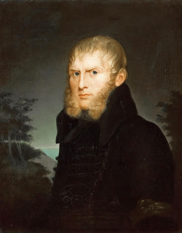 Portrait of Caspar David Friedrich Painting by Caroline Bardua
