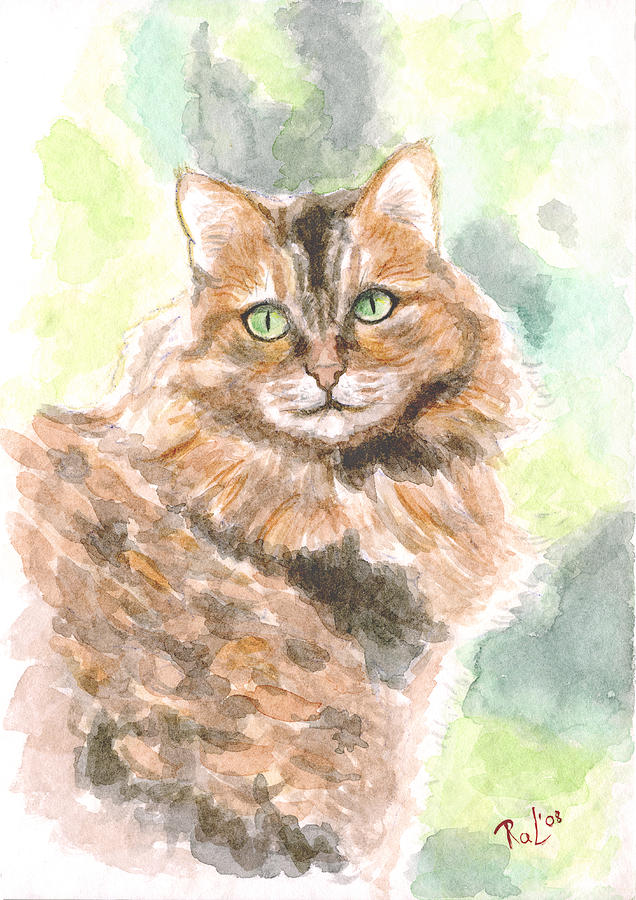 Portrait of cat. Painting by Raffaella Lunelli