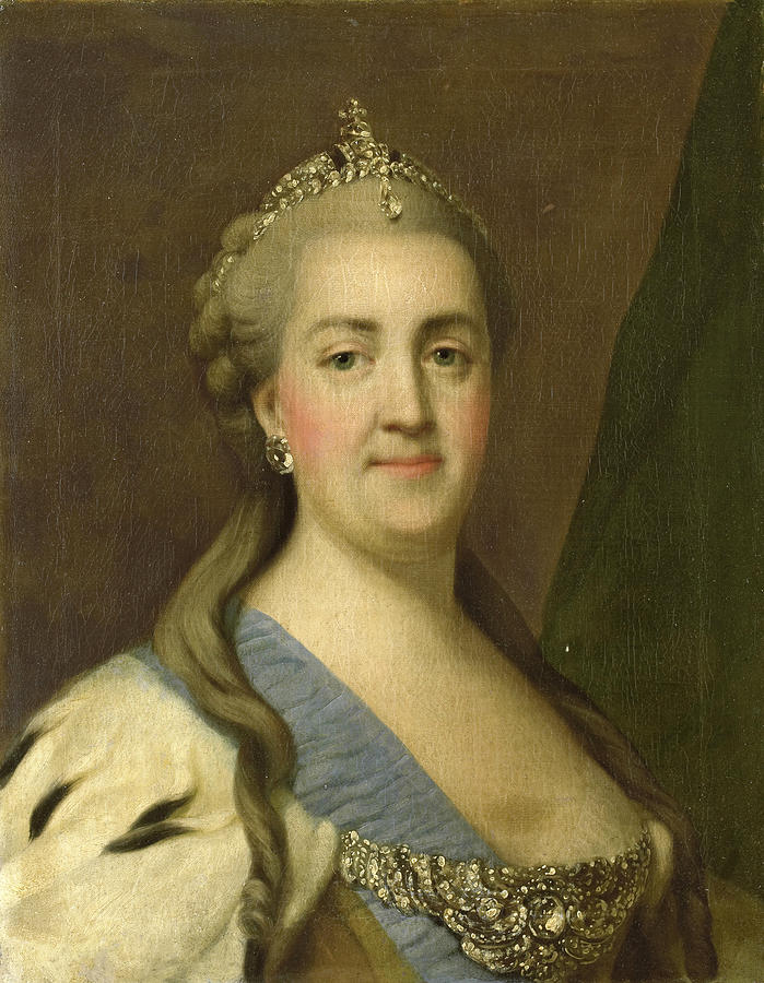 Portrait of Catherine II of Russia Painting by Vigilius Eriksen