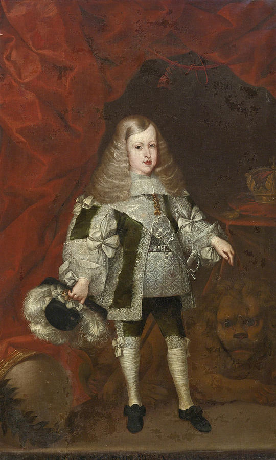 Portrait of Charles II of Spain as a Child Painting by Attributed to Sebastian Herrera Barnuevo