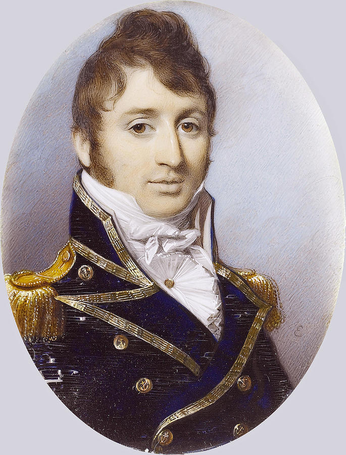 Portrait of Charles Malcolm Scottish Royal Navy Officer Drawing by George Engleheart