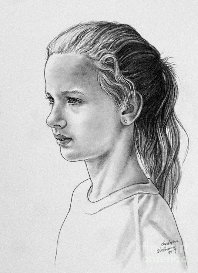 Portrait of Chloe Drawing by Christopher Shellhammer