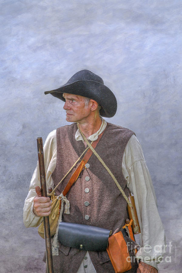 Portrait of Colonial Militiaman Digital Art by Randy Steele