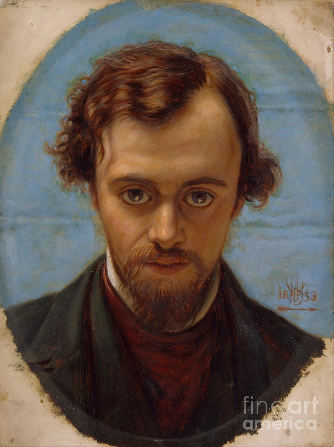 William Holman Hunt Painting - Portrait of Dante Gabriel Rossetti at 22 years of Age by Celestial Images