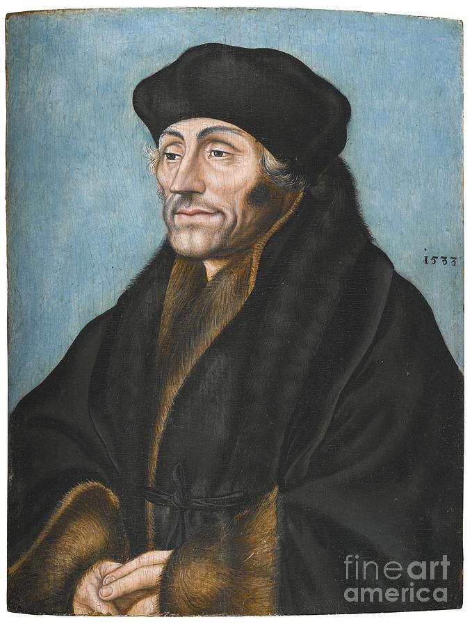 Portrait Of Desiderius Erasmus Painting By MotionAge Designs - Fine Art ...