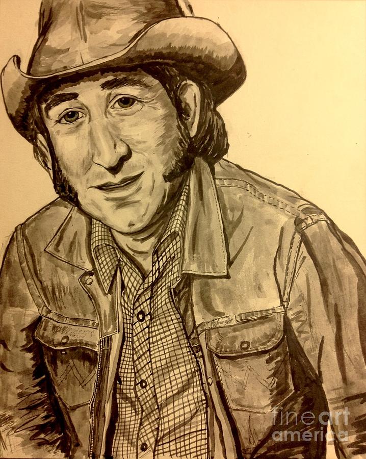 Don Williams Painting - Portrait Of Don Williams by Joan-Violet Stretch
