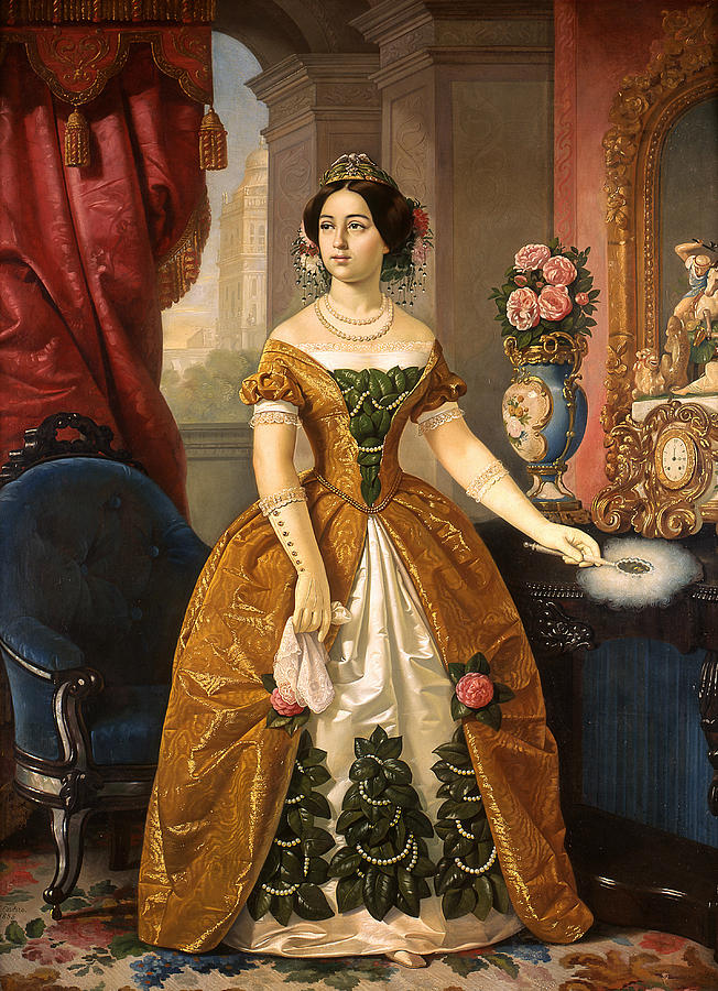 Portrait of Dona Dolores Tosta de Santa Anna Painting by Juan Cordero