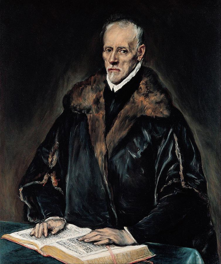 El Greco Painting - Portrait of Dr. Francisco de Pisa by El Greco