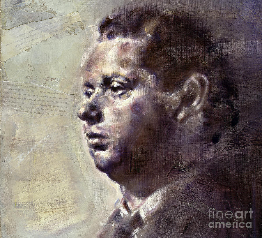 Portrait of Dylan Thomas Painting by Ritchard Rodriguez