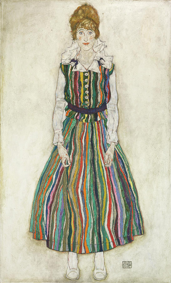 Egon Schiele Painting - Portrait of Edith, the artists wife by Egon Schiele