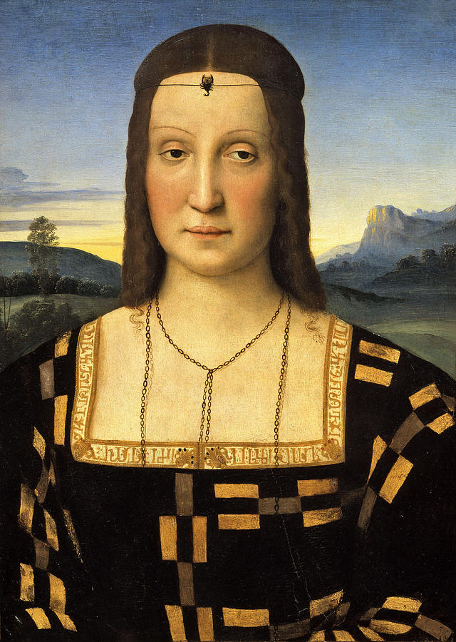 Portrait of Elisabetta Gonzaga Painting by Raphael