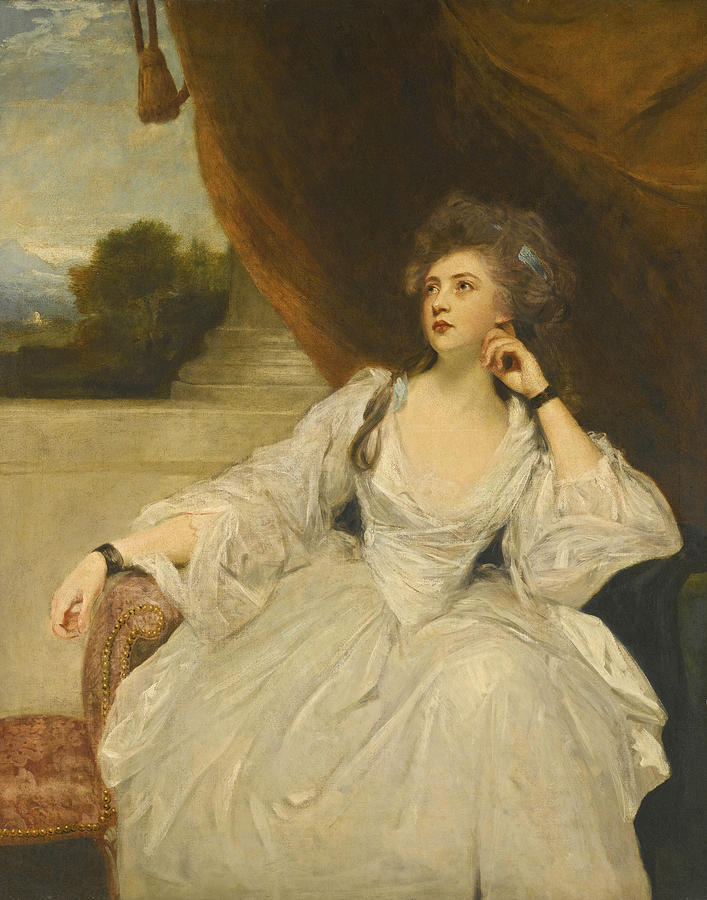 Portrait of Elizabeth Falconer Mrs. Stanhope as Contemplation Painting by Joshua Reynolds