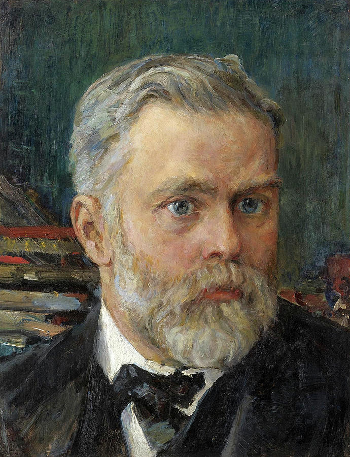 Portrait of Emmanuel Nobel Painting by Valentin Alexandrovich Serov