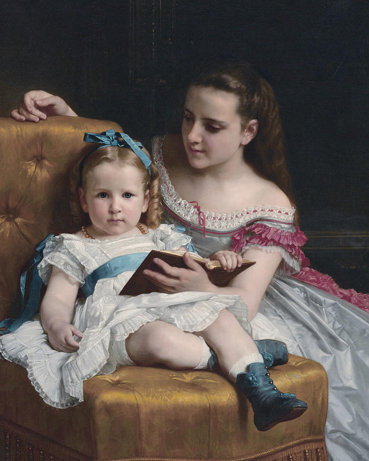 Portrait of Eva and Frances Johnston Painting by William-Adolphe Bouguereau