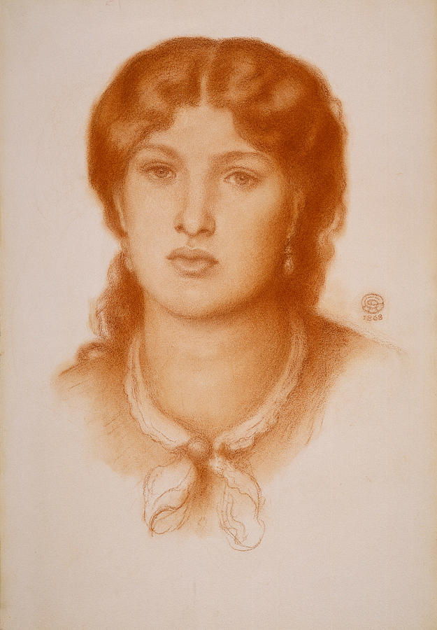 Portrait of Fanny Cornforth Drawing by Dante Gabriel Rossetti