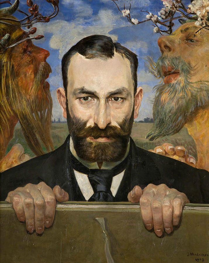 Portrait of Feliks Jasienski Painting by Jacek Malczewski