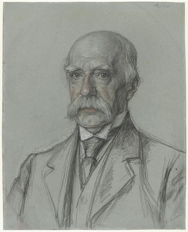 Portrait of FJ Spakler, Jan Veth, 1874 - 1925 Painting by Celestial Images