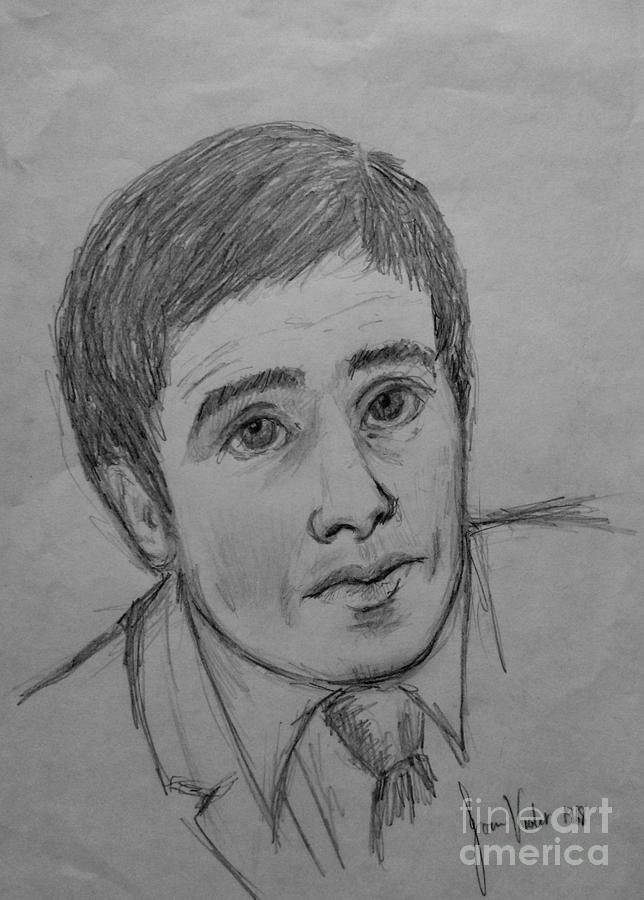 Portrait of Frank Drawing by Joan-Violet Stretch