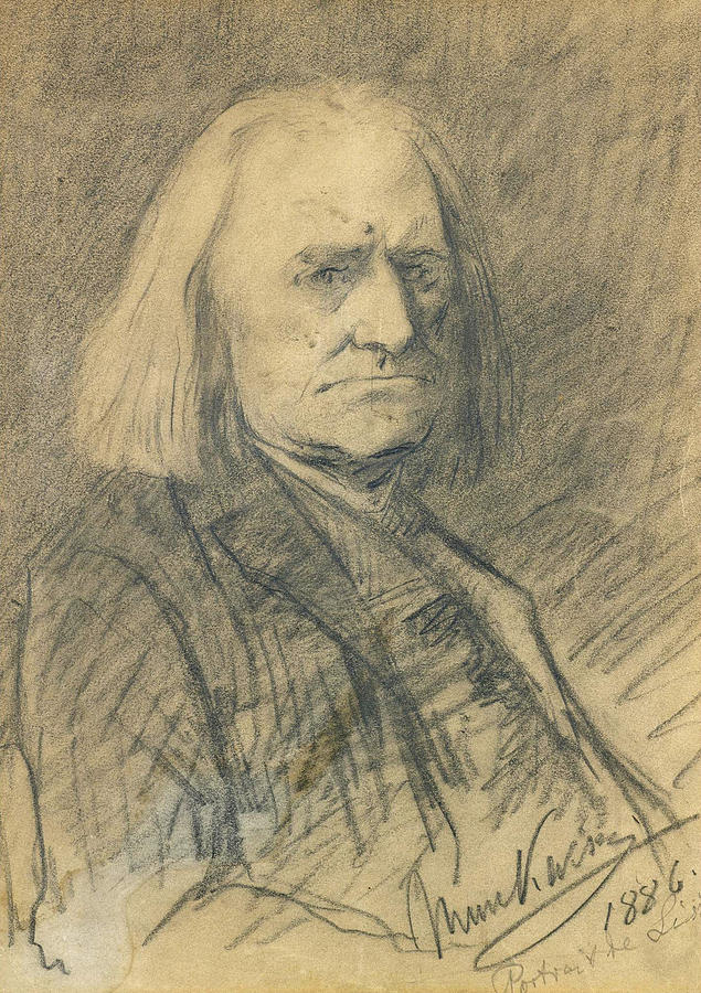 Portrait of Franz Liszt Drawing by Mihaly Munkacsy Fine Art America