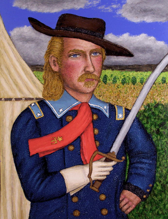 Old West Painting - Portrait of Gen. George Armstrong Custer by Stephen Warde Anderson