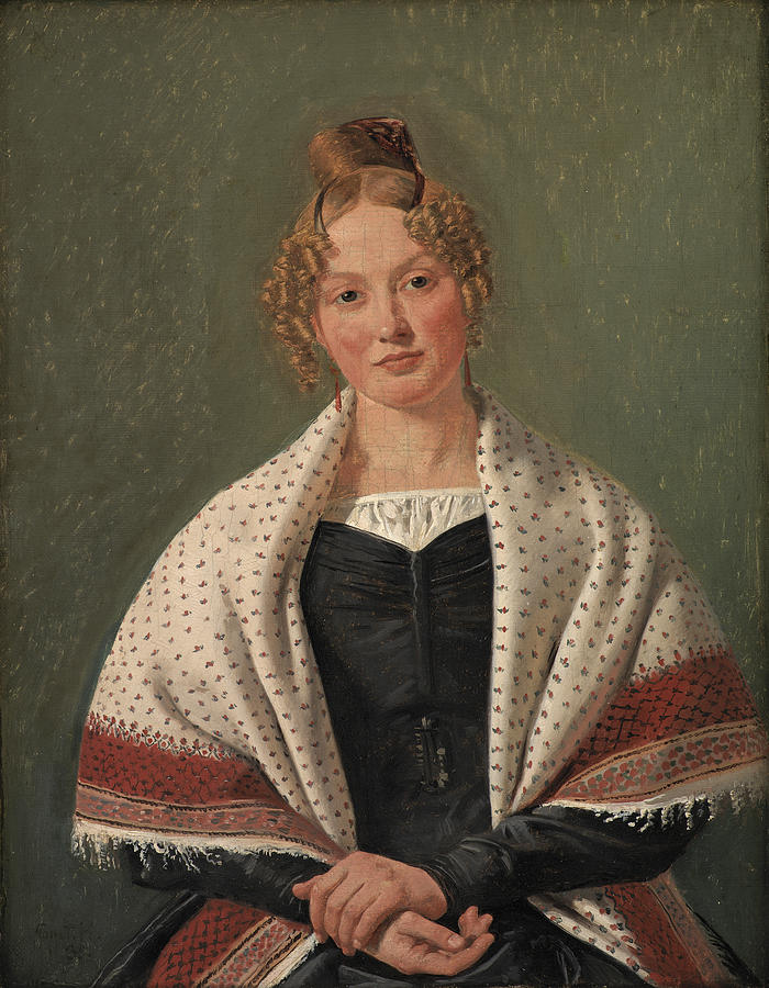 Portrait of Hanne Wanscher, nee Wegener Painting by Constantin Hansen